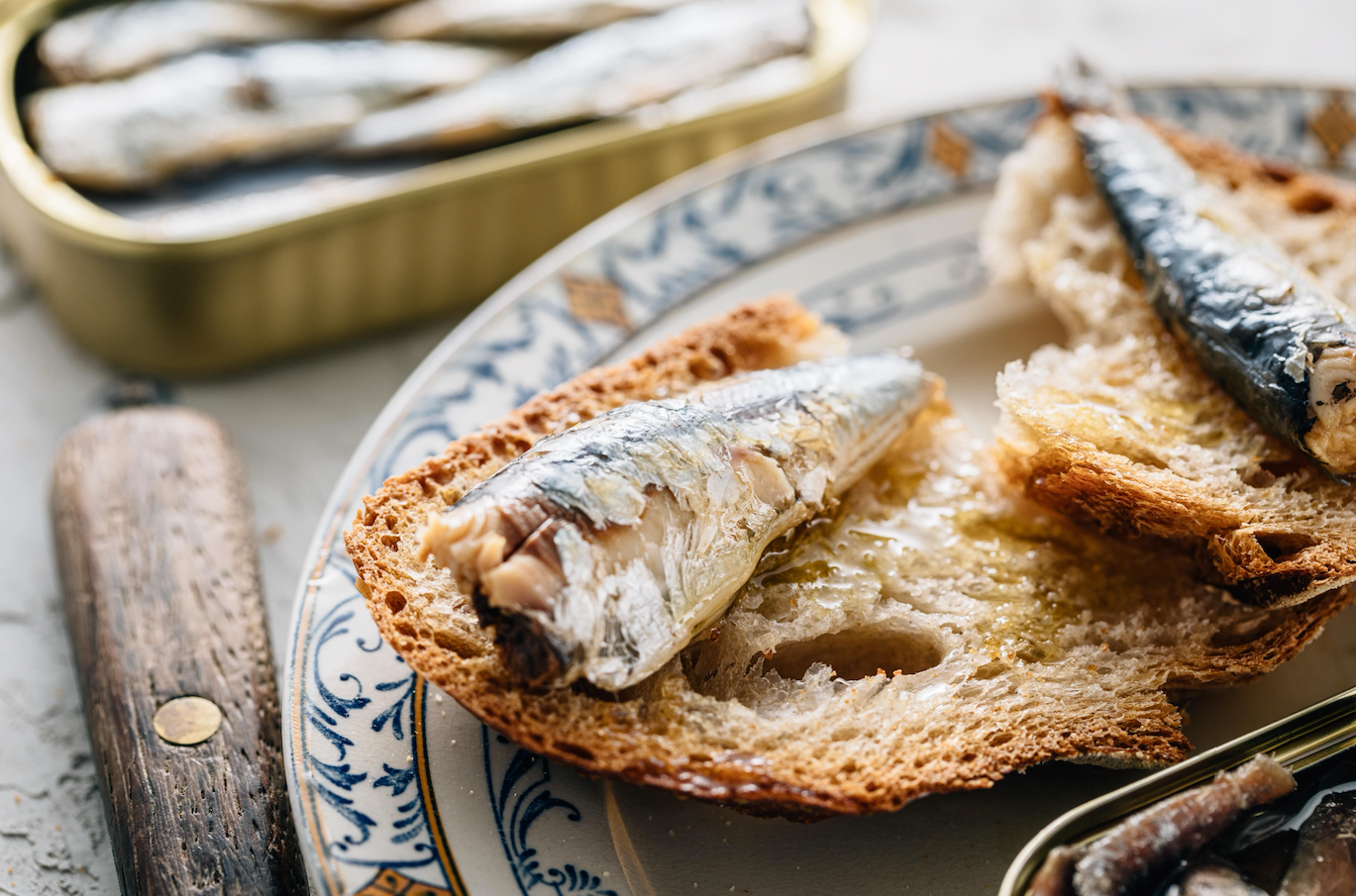Rustic Sardines on Toast with Olive Oil & Herbs