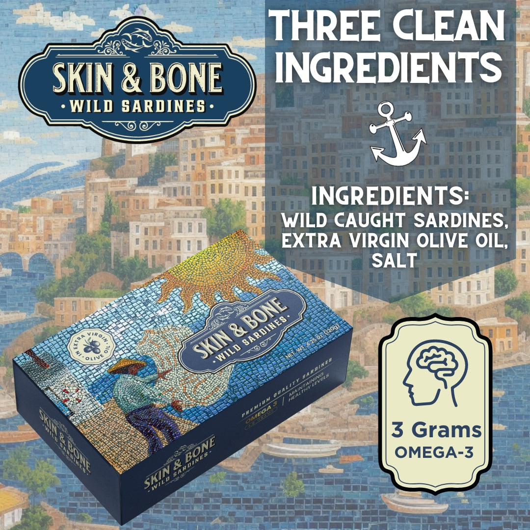 Skin And Bone Premium Wild Caught Sardines in Extra Virgin Olive Oil