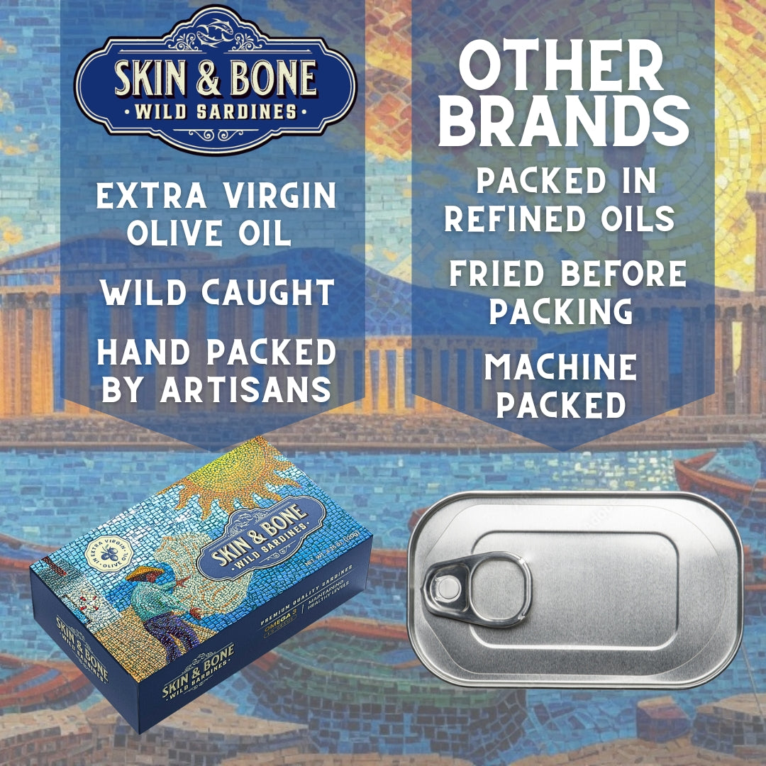 Skin And Bone Premium Wild Caught Sardines in Extra Virgin Olive Oil
